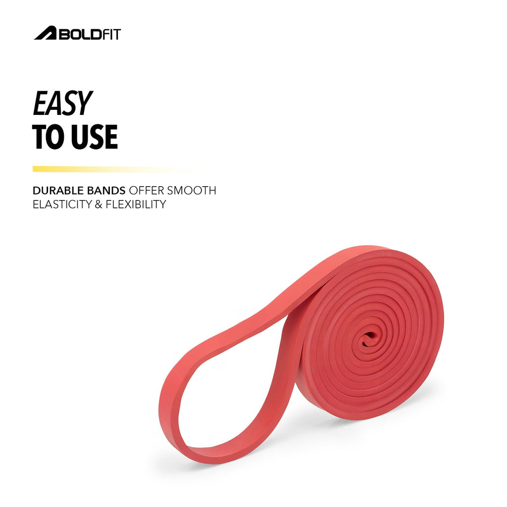 Boldfit Heavy Resistance Band for Workout Set Exercise & Stretching Pull Up Bands for Home Exercise for Gym Men & Women Loop Bands Toning Bands Resistance Band Yellow (3-7 Kg)