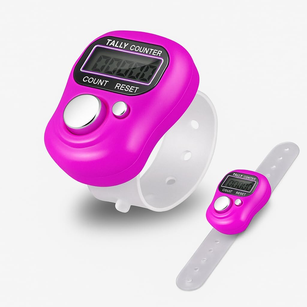 Finger Ring Counter, 5 Digit Hand Clicker Finger Counter Multicolour with Clear Visible Numbers, Useful for Various Counting Purposes (1)