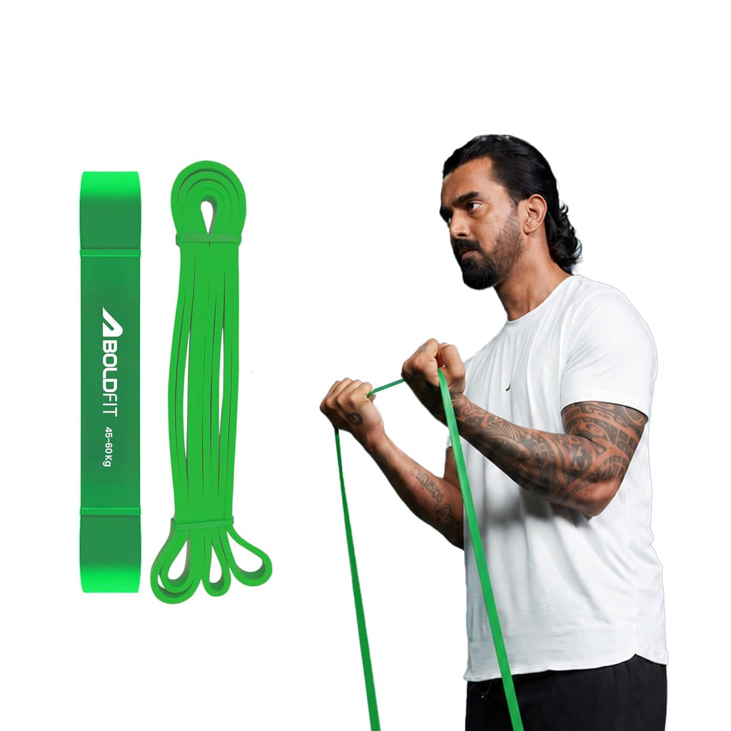 Boldfit Heavy Resistance Band for Workout Set Exercise & Stretching Pull Up Bands for Home Exercise for Gym Men & Women Loop Bands Toning Bands Resistance Band Yellow (3-7 Kg)