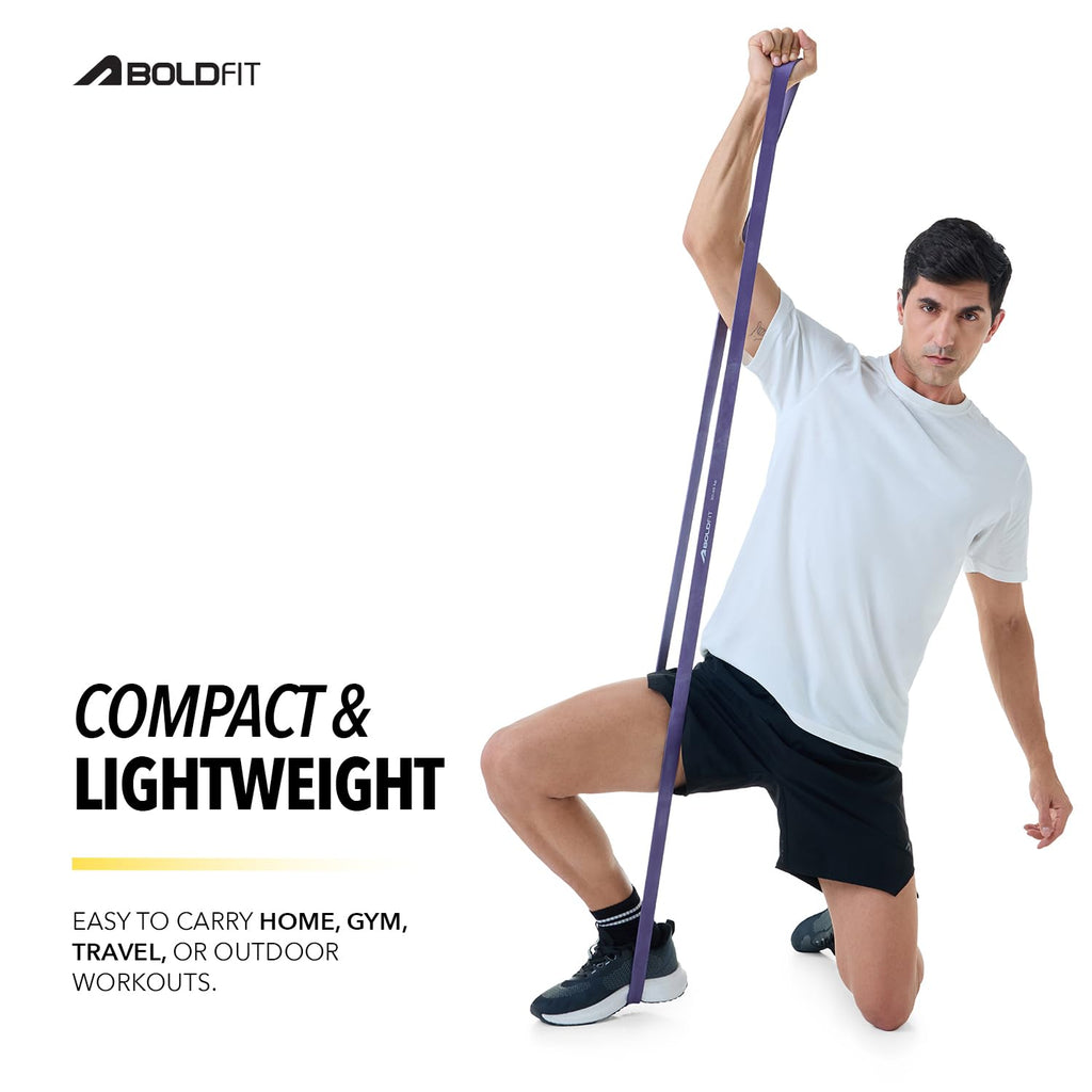 Boldfit Heavy Resistance Band for Workout Set Exercise & Stretching Pull Up Bands for Home Exercise for Gym Men & Women Loop Bands Toning Bands Resistance Band Yellow (3-7 Kg)
