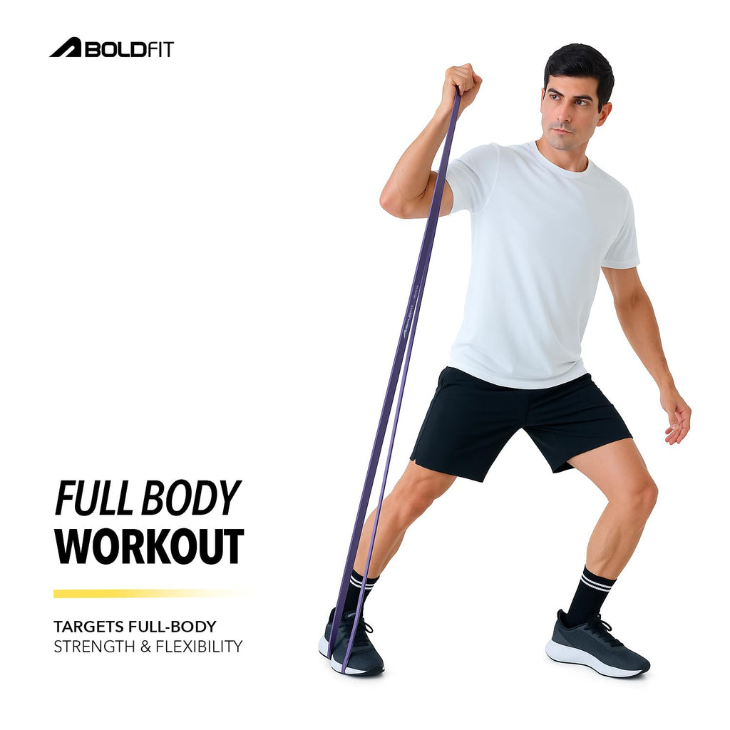 Boldfit Heavy Resistance Band for Workout Set Exercise & Stretching Pull Up Bands for Home Exercise for Gym Men & Women Loop Bands Toning Bands Resistance Band Yellow (3-7 Kg)