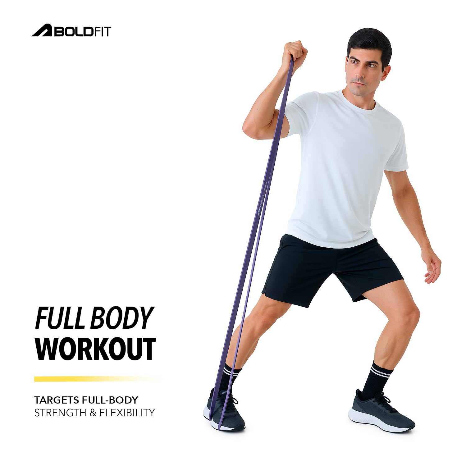 Boldfit Heavy Resistance Band for Workout Set Exercise & Stretching Pull Up Bands for Home Exercise for Gym Men & Women Loop Bands Toning Bands Resistance Band Yellow (3-7 Kg)