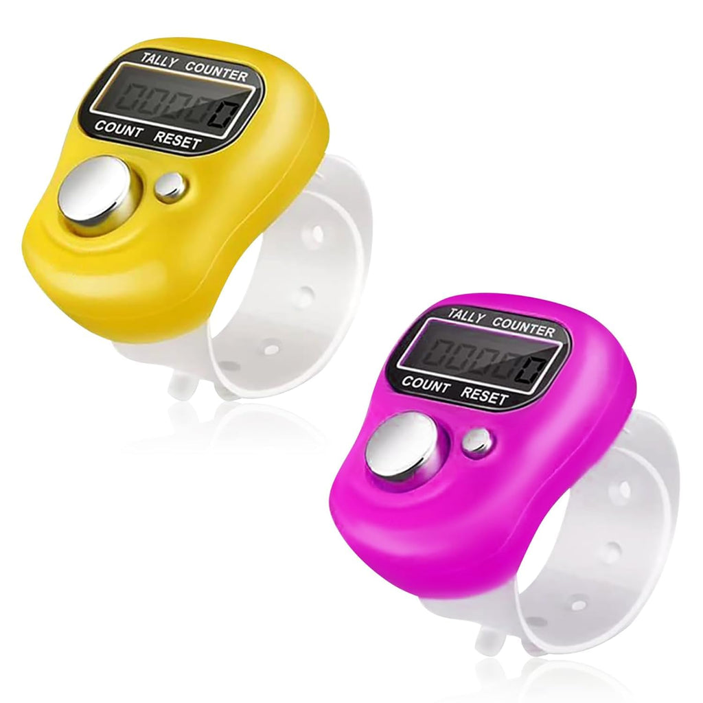 Finger Ring Counter, 5 Digit Hand Clicker Finger Counter Multicolour with Clear Visible Numbers, Useful for Various Counting Purposes (1)