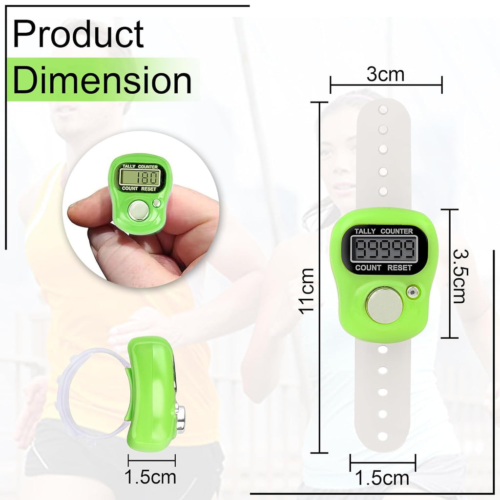 Finger Ring Counter, 5 Digit Hand Clicker Finger Counter Multicolour with Clear Visible Numbers, Useful for Various Counting Purposes (1)
