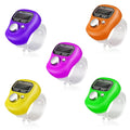 Finger Ring Counter, 5 Digit Hand Clicker Finger Counter Multicolour with Clear Visible Numbers, Useful for Various Counting Purposes (1)