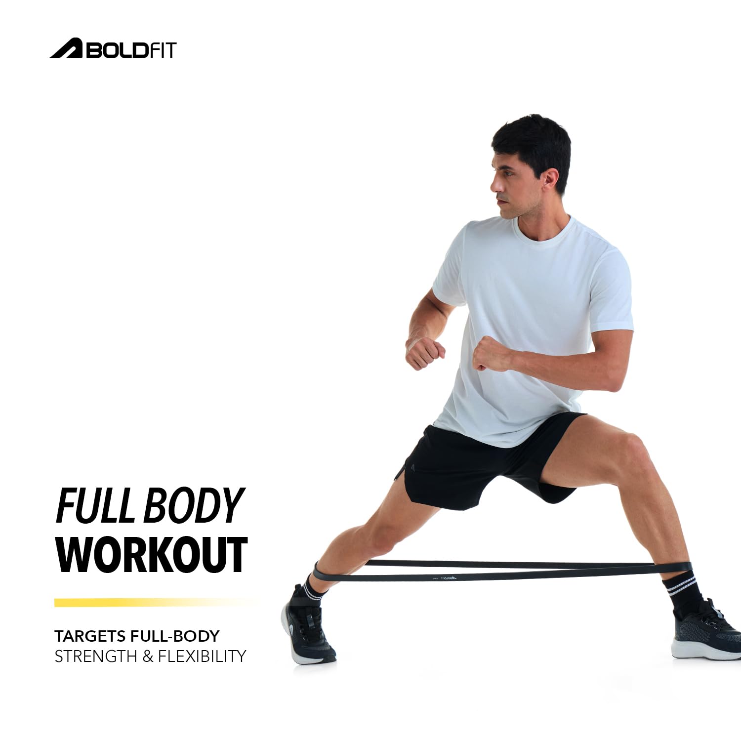 Boldfit Heavy Resistance Band for Workout Set Exercise & Stretching Pull Up Bands for Home Exercise for Gym Men & Women Loop Bands Toning Bands Resistance Band Yellow (3-7 Kg)