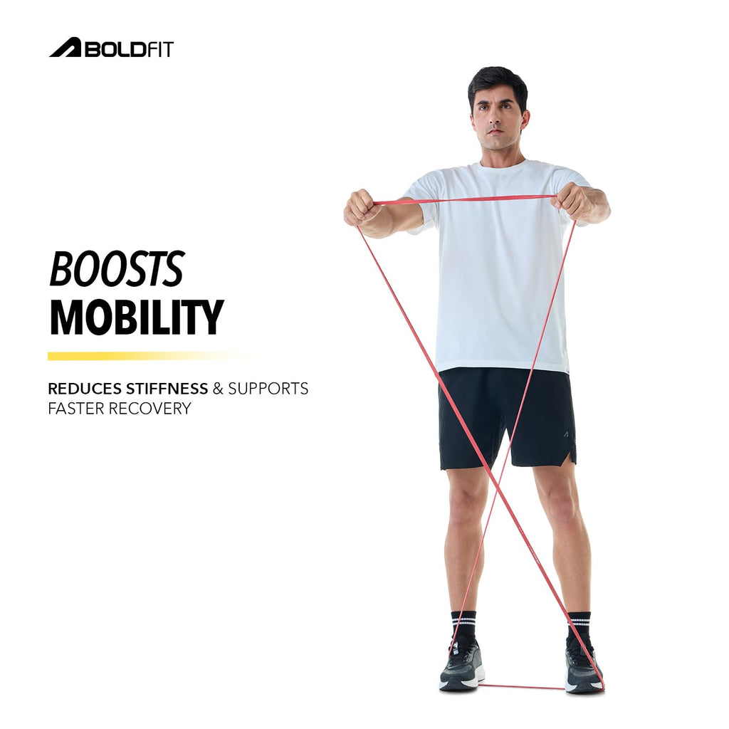 Boldfit Heavy Resistance Band for Workout Set Exercise & Stretching Pull Up Bands for Home Exercise for Gym Men & Women Loop Bands Toning Bands Resistance Band Yellow (3-7 Kg)