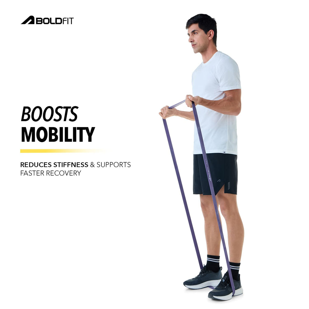 Boldfit Heavy Resistance Band for Workout Set Exercise & Stretching Pull Up Bands for Home Exercise for Gym Men & Women Loop Bands Toning Bands Resistance Band Yellow (3-7 Kg)