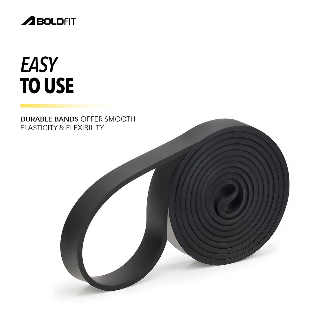 Boldfit Heavy Resistance Band for Workout Set Exercise & Stretching Pull Up Bands for Home Exercise for Gym Men & Women Loop Bands Toning Bands Resistance Band Yellow (3-7 Kg)