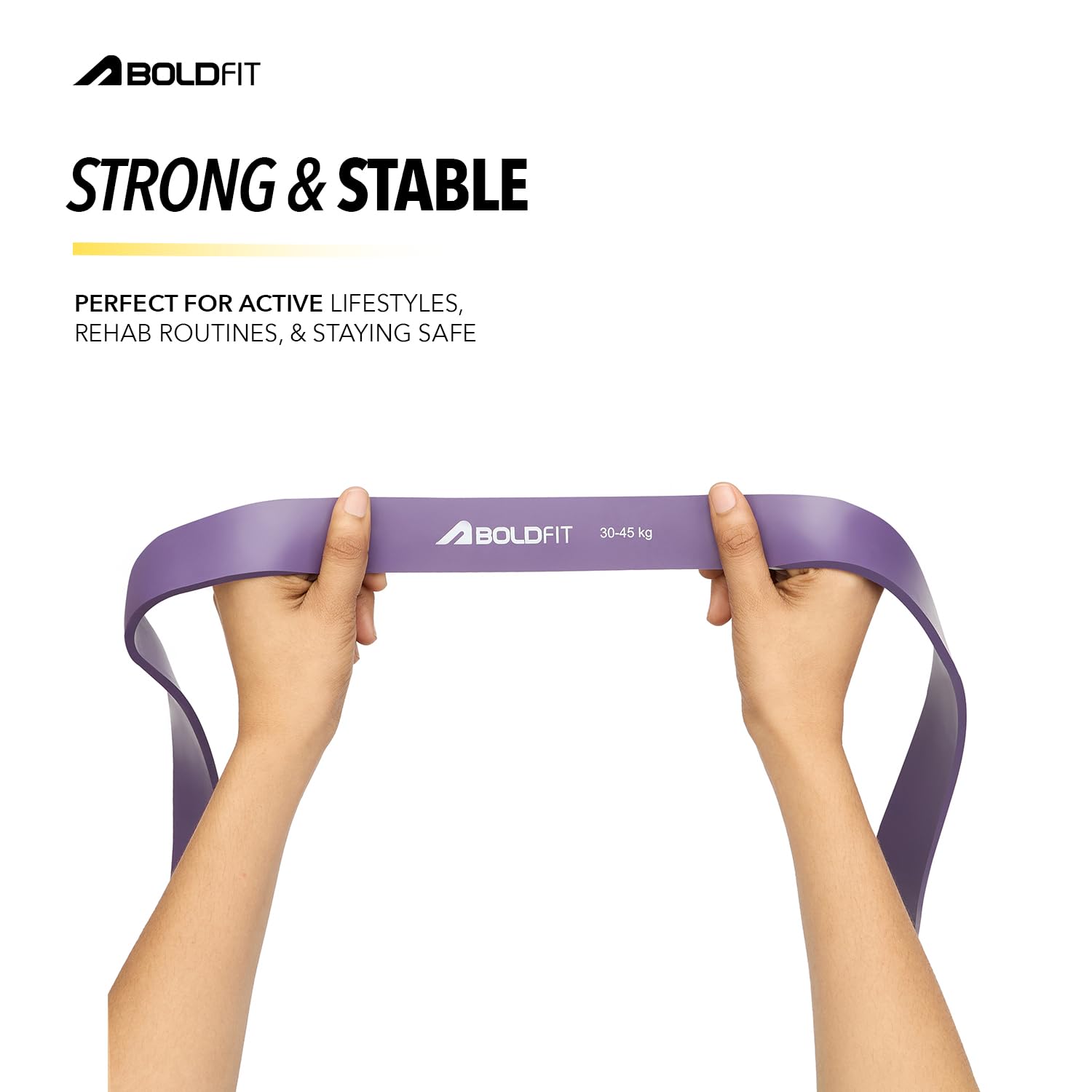 Boldfit Heavy Resistance Band for Workout Set Exercise & Stretching Pull Up Bands for Home Exercise for Gym Men & Women Loop Bands Toning Bands Resistance Band Yellow (3-7 Kg)