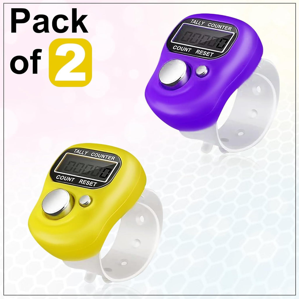 Finger Ring Counter, 5 Digit Hand Clicker Finger Counter Multicolour with Clear Visible Numbers, Useful for Various Counting Purposes (1)