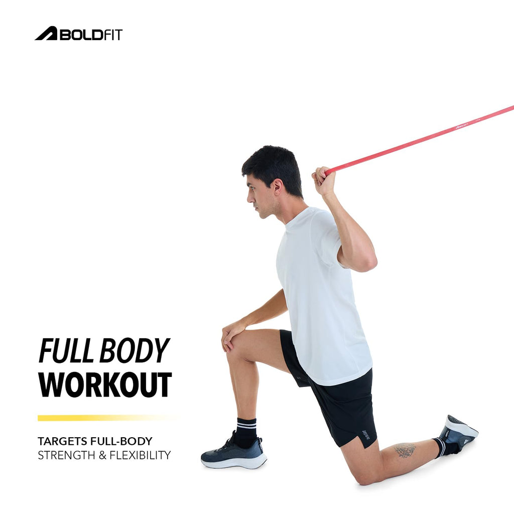 Boldfit Heavy Resistance Band for Workout Set Exercise & Stretching Pull Up Bands for Home Exercise for Gym Men & Women Loop Bands Toning Bands Resistance Band Yellow (3-7 Kg)