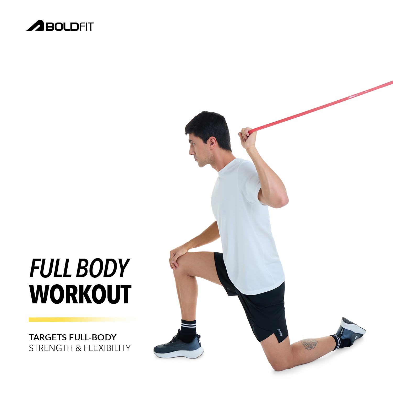 Boldfit Heavy Resistance Band for Workout Set Exercise & Stretching Pull Up Bands for Home Exercise for Gym Men & Women Loop Bands Toning Bands Resistance Band Yellow (3-7 Kg)