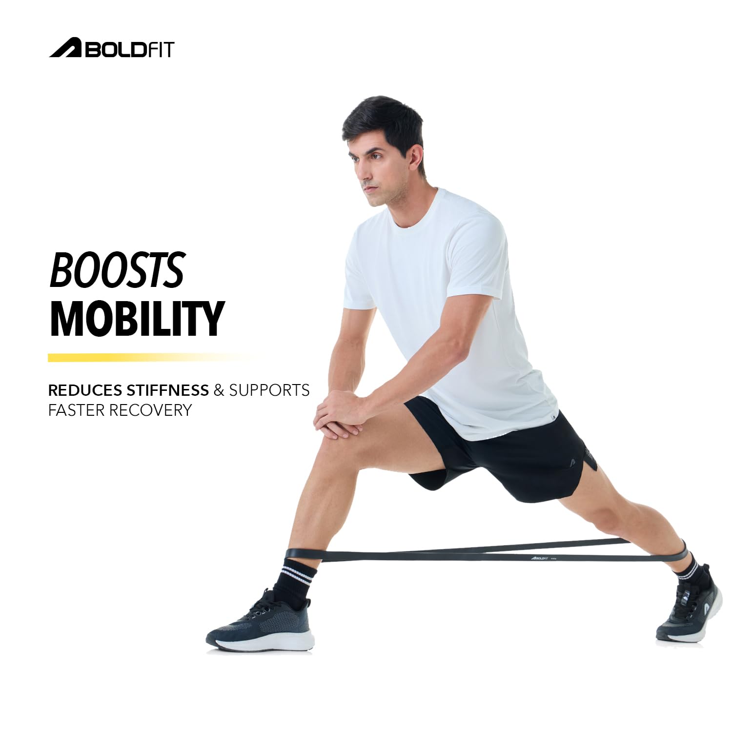 Boldfit Heavy Resistance Band for Workout Set Exercise & Stretching Pull Up Bands for Home Exercise for Gym Men & Women Loop Bands Toning Bands Resistance Band Yellow (3-7 Kg)