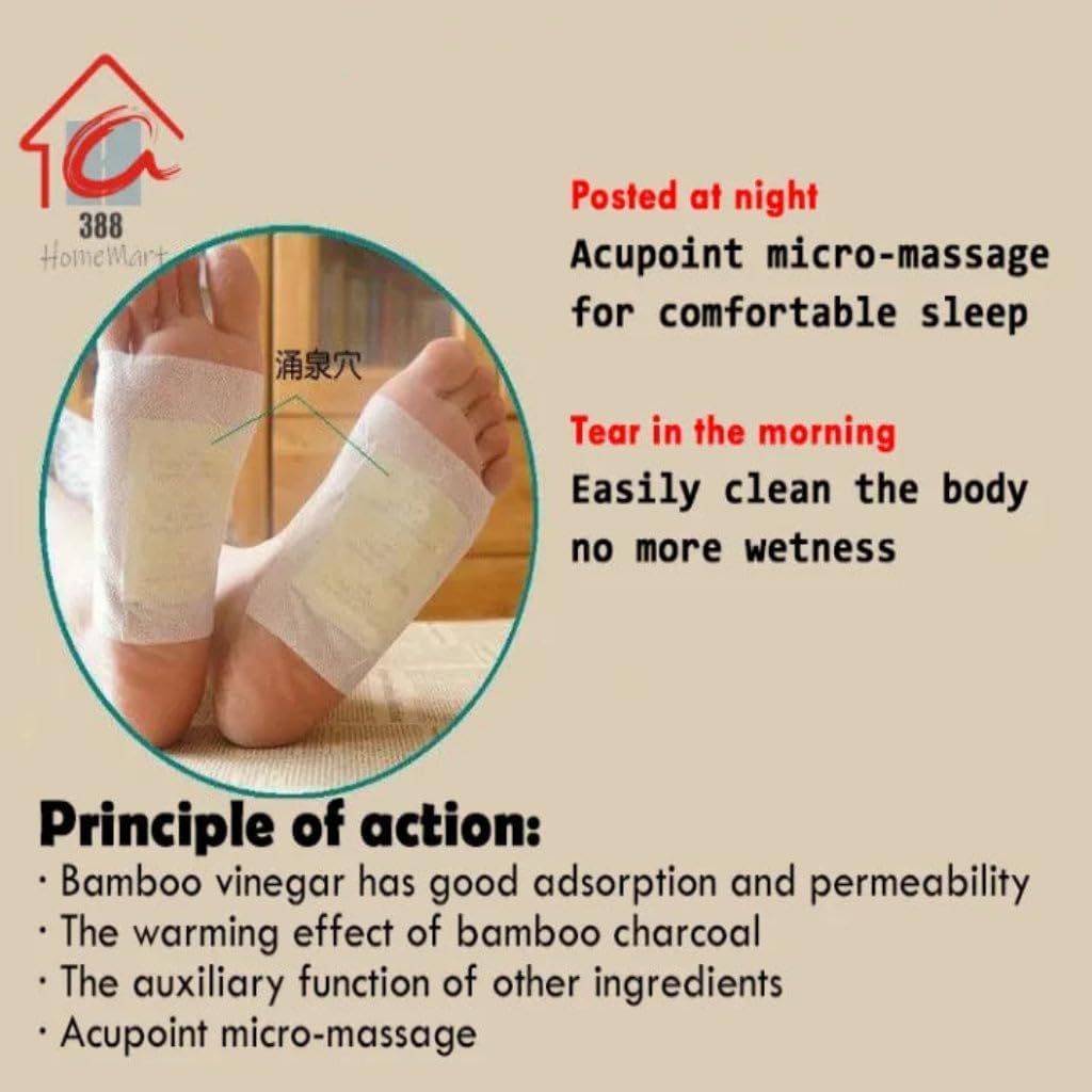 Foot Pads, 100% Natural & Organic, Absorbs Toxins & Impurities, Enhances Sleep Quality