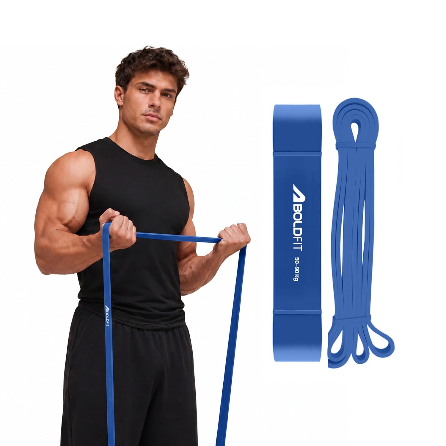 Boldfit Heavy Resistance Band for Workout Set Exercise & Stretching Pull Up Bands for Home Exercise for Gym Men & Women Loop Bands Toning Bands Resistance Band Yellow (3-7 Kg)