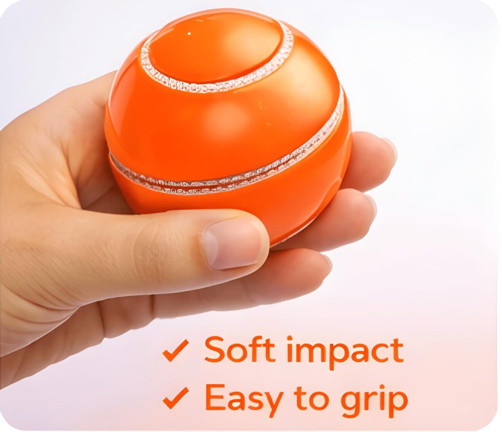 SNAPLIX Synthetic Rubber T-20 Plus Practice Cricket Ball/Wind Balls (125-130 GMS) for - Indoor & Outdoor Street & Beach Cricket (Orange)