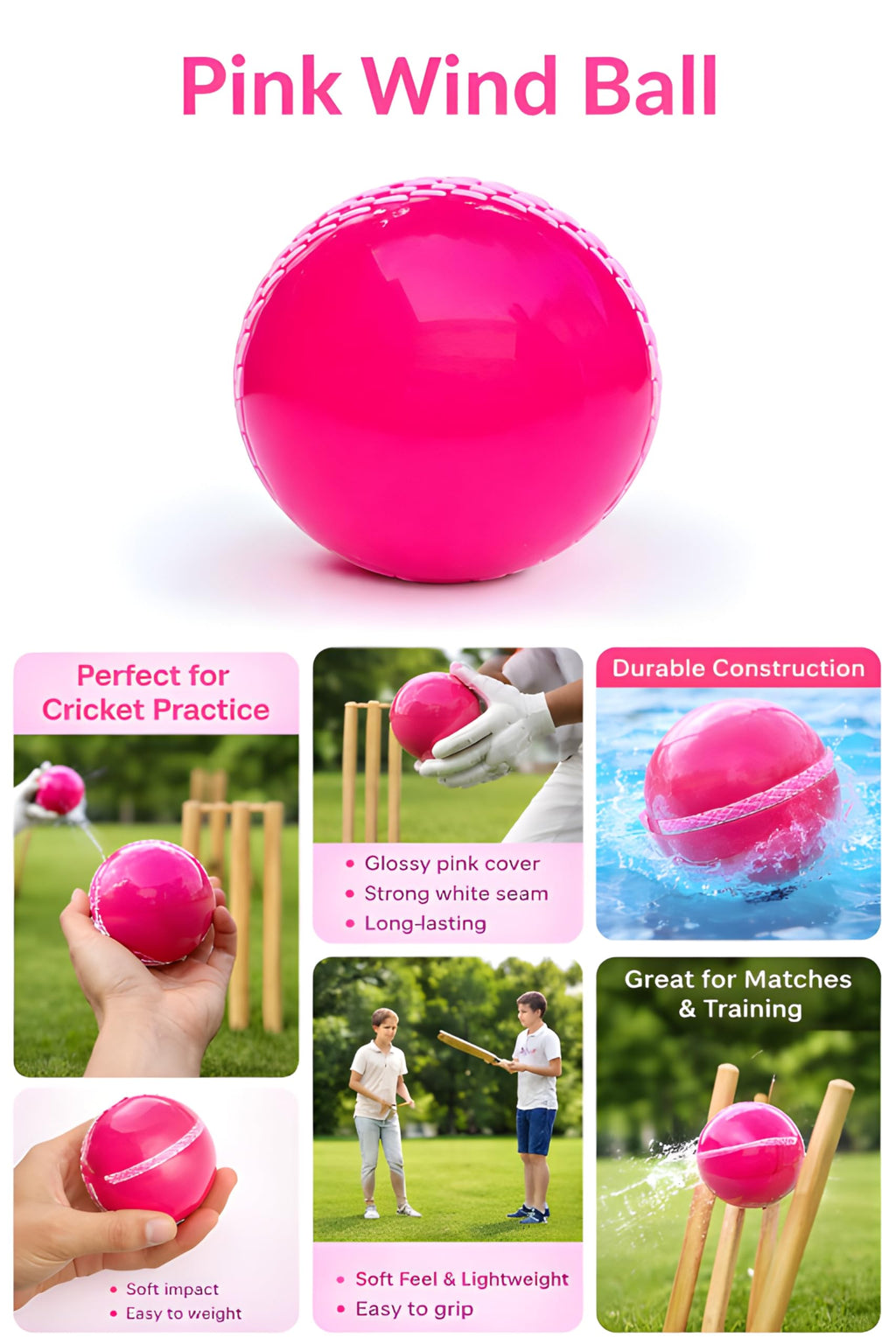 SNAPLIX Synthetic Rubber T-20 Plus Practice Cricket Ball/Wind Balls (125-130 GMS) for - Indoor & Outdoor Street & Beach Cricket (Orange)