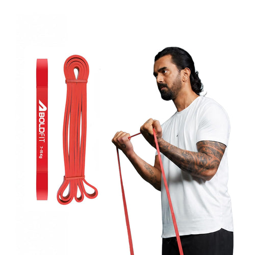 Boldfit Heavy Resistance Band for Workout Set Exercise & Stretching Pull Up Bands for Home Exercise for Gym Men & Women Loop Bands Toning Bands Resistance Band Yellow (3-7 Kg)