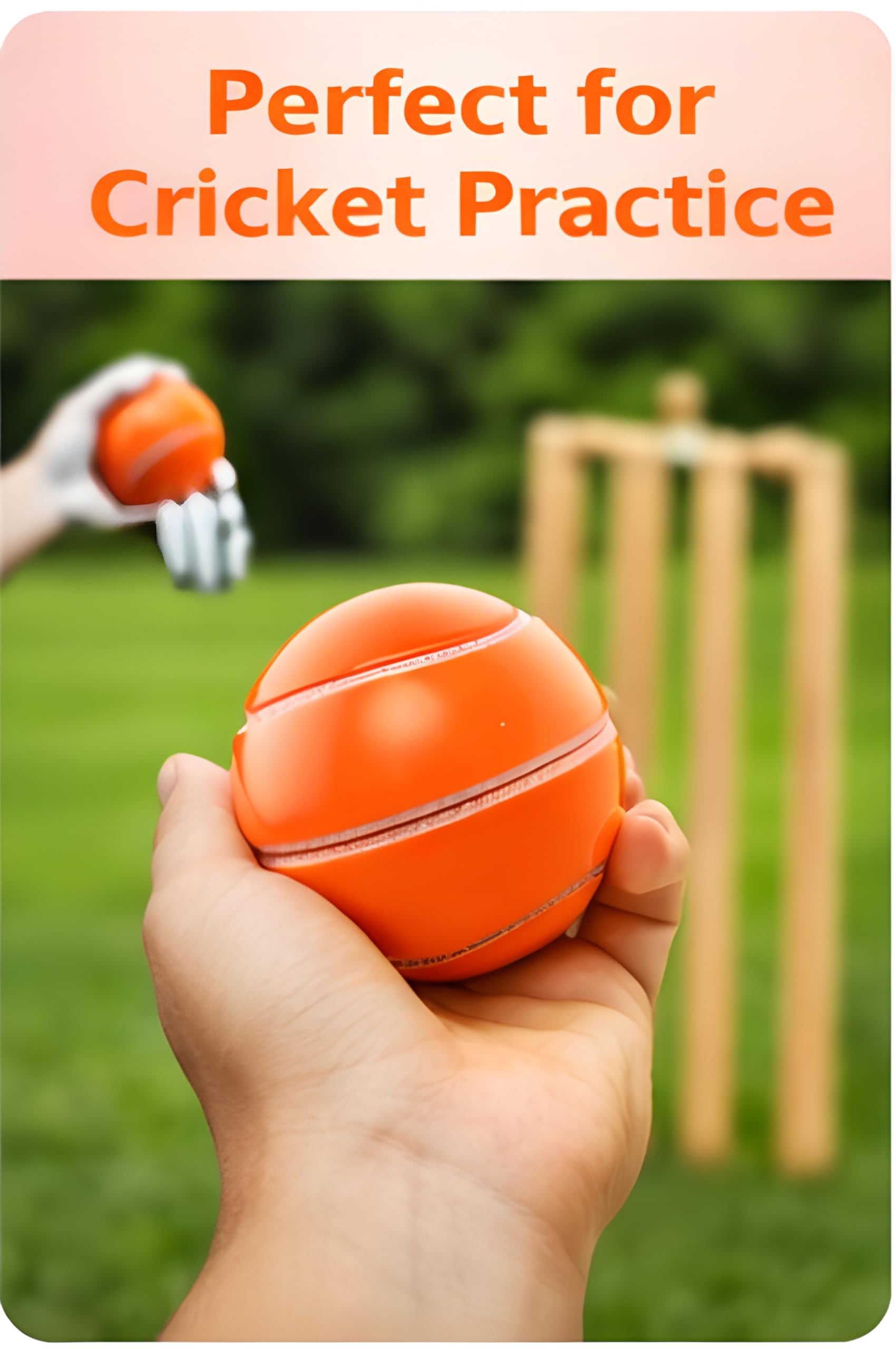 SNAPLIX Synthetic Rubber T-20 Plus Practice Cricket Ball/Wind Balls (125-130 GMS) for - Indoor & Outdoor Street & Beach Cricket (Orange)