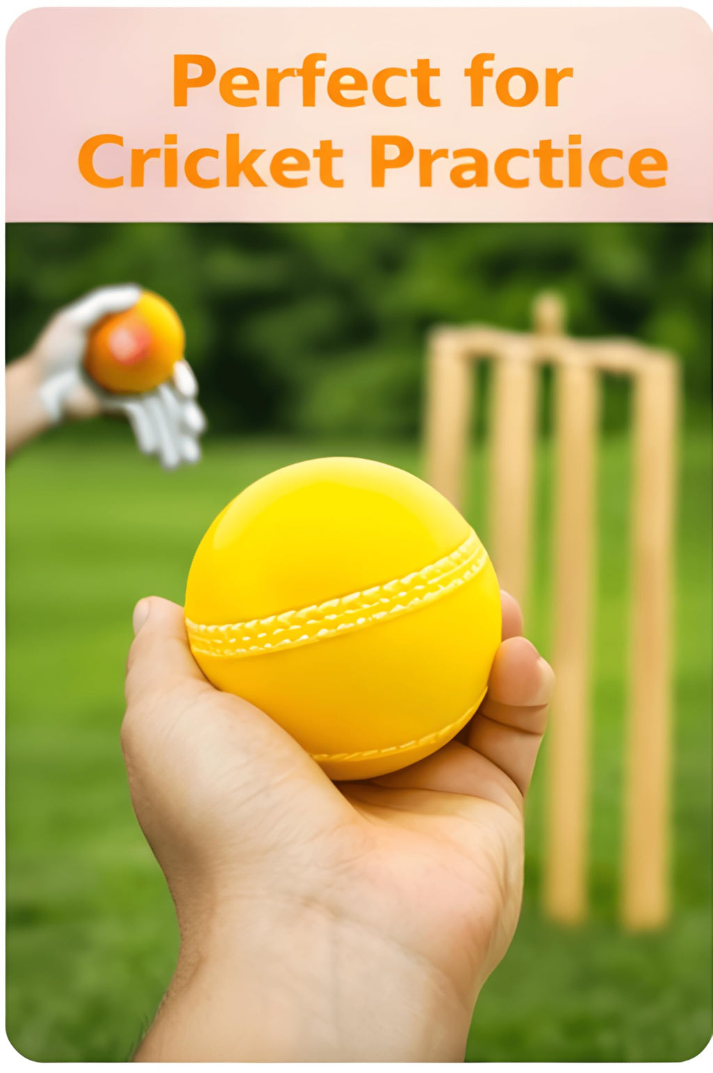 SNAPLIX Synthetic Rubber T-20 Plus Practice Cricket Ball/Wind Balls (125-130 GMS) for - Indoor & Outdoor Street & Beach Cricket (Orange)