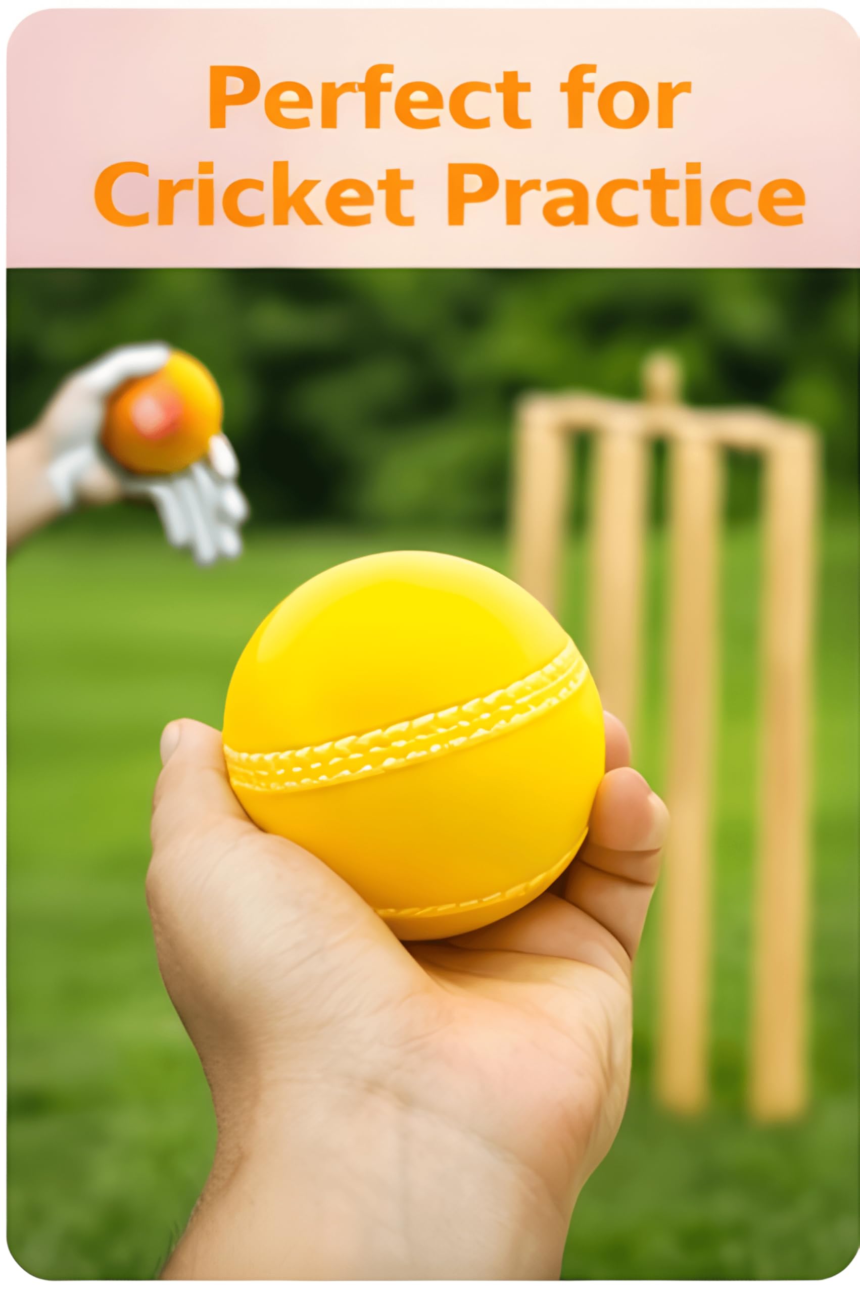 SNAPLIX Synthetic Rubber T-20 Plus Practice Cricket Ball/Wind Balls (125-130 GMS) for - Indoor & Outdoor Street & Beach Cricket (Orange)